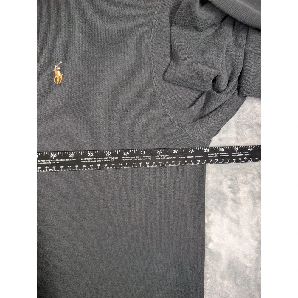 Polo Ralph Lauren Sweatshirt Mens Big 3X Black Estate Rib Quarter Zip Mock Neck